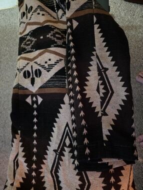 Top Shop Asymmetric Western Blanket Coat/Southwestern Jacket US 6/boho Ranch